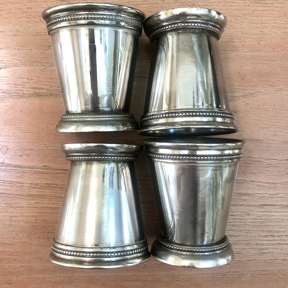 Set of 4 Vintage Silver Votive Candle Holders with Glass Inserts - Picture 6 of 7